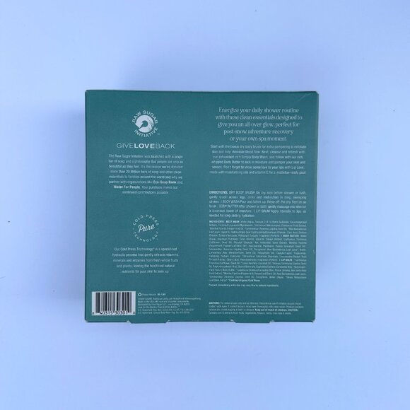 NIB Raw Sugar Sugar & Spice Body Bliss 4-Piece Gift Set with Dry Body Brush - Picture 3 of 4